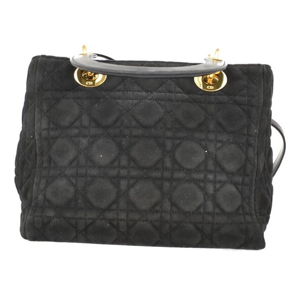 CHRISTIAN DIOR Lady Cannage 2Way Shoulder Hand Bag Suede Leather Black 43KB146 - Picture 3 of 15